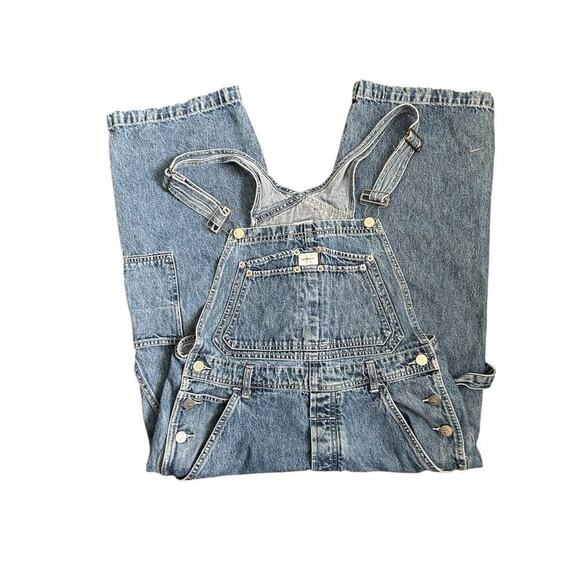Vintage Y2K Calvin Klein Cropped Denim Carpenter Overalls Women's size Medium - Picture 8 of 15